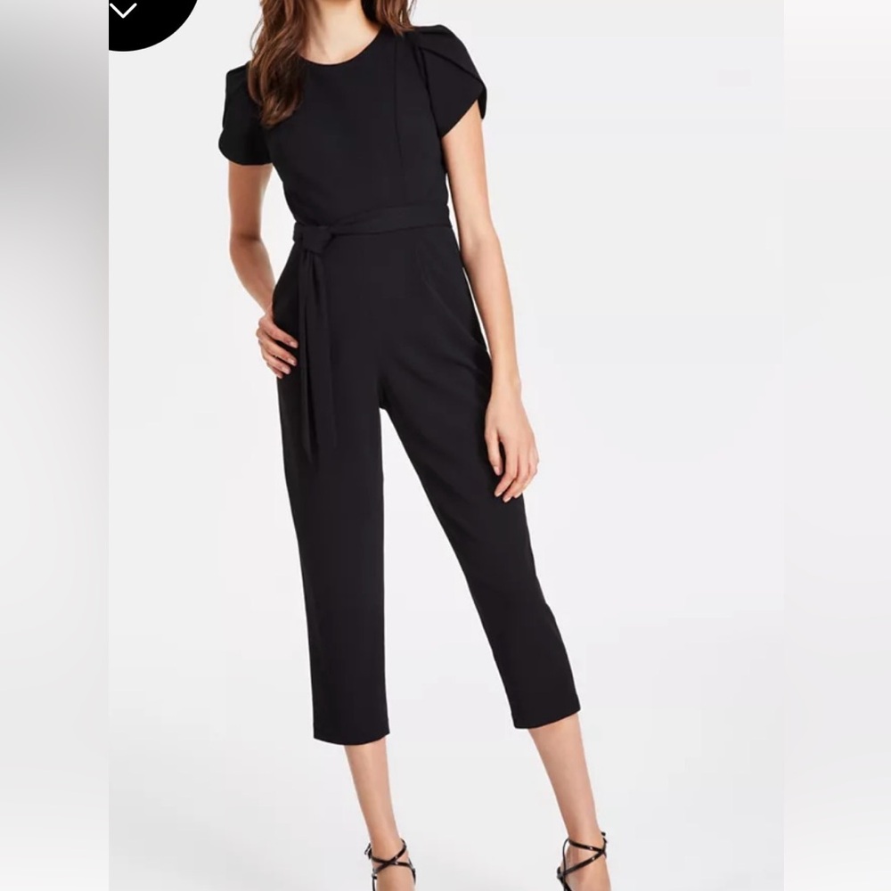 Calvin Klein Classic Black Belted Jumpsuit NWT